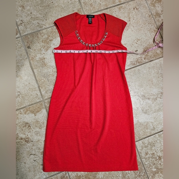Spense Red Chain Neckline Sleeveless Cocktail Dress Size 8 Party HOCO 90s - Picture 7 of 8